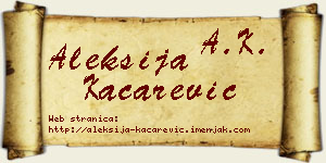 Aleksija Kačarević vizit kartica
